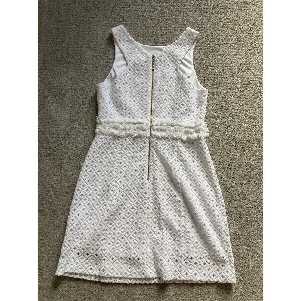 Lilly Pulitzer Arden Resort White Lattice Allover Knit Lace Dress Bridal Small - Picture 6 of 7